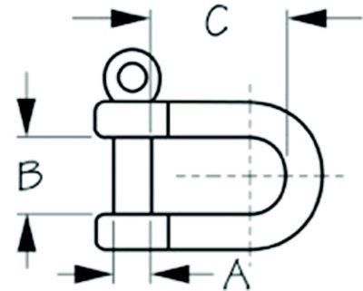 SHACKLE D SS 5/32 CAPTIVE PIN REPLACES P/N 354-147123