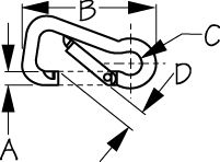 ASYMMETRICAL SNAP HOOK REPLACES P/N 354-150060