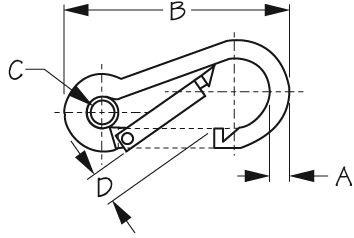 SNAP HOOK-SS W/EYE 1/4 X 2-3/8