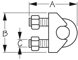 SS WIRE ROPE CLIP 3/32IN