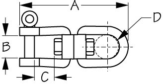 SWIVEL SS JAW+EYE 1/4 REPLACES P/N 354-182206