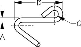 HOOK SS CNNGHAM 1/4 IN REPLACES P/N 354-195110