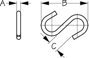 3/16 S/S HOOK REPLACES P/N 354-198105