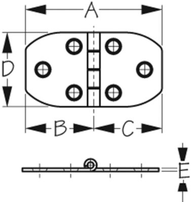 STAINLESS DOOR HINGE – 2 3/4IN