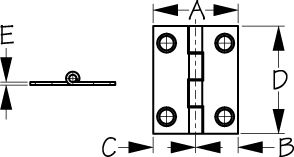 STAINLESS BUTT HINGE – 1 1/4IN