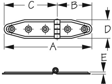 STRAP HINGE SS 4-1/8IN   1PR/C