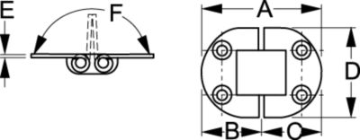 HINGE 2-PIN ROUND SIDE SS PR REPLACES P/N 354-201555