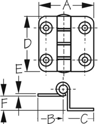 HINGE-OFFSET BUTT STAINLESS 1-1/2IN X 1-1/2IN – PAIR