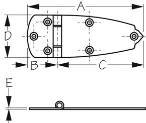 DOOR HINGE SS        1PR/CD