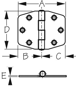 HINGE LOCKER SS 2-3/8 X 2-7/8 PR/CD