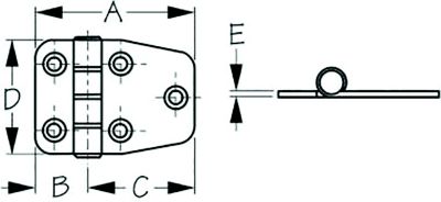 DAMP DR HINGE SHORT 2-1/8 PR 304 SS
