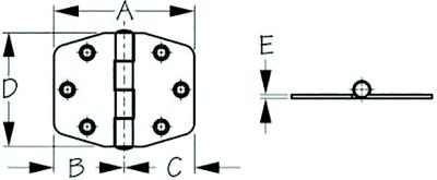 DAM HVY DUTY HINGE 2-7/8 PR 304 SS