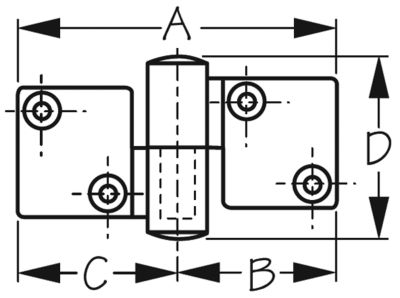 STAINLESS TAKE-APART HINGE (LEFT)