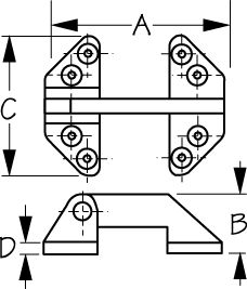 SS HATCH HINGE (LONG REACH)