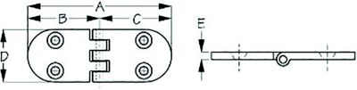 REV MNT DOOR HINGE 1-1/16 PR 304 SS