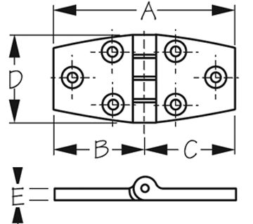 DOOR HINGE  1-1/2 (PR/CD) CHROME PLATED ZINC