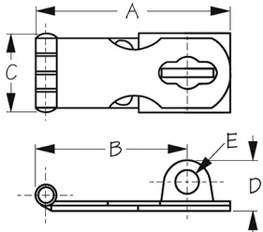 STAINLESS SAFETY HASP – 2 7/8