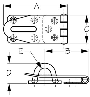 HASP SS HEAVY DUTY 2 11/16 REPLACES P/N 354-221127