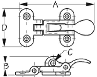 CHROME BRASS ANTI-RATTLE FASTE