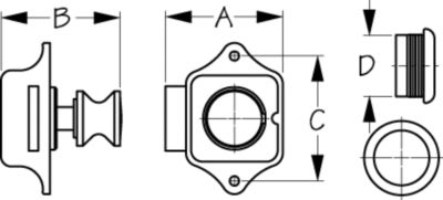 PUSH BUTTON RIM LATCH BRUSHED BRASS