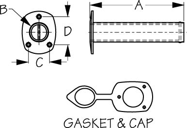 S/S FLUSH  MT  ROD  HOLDER