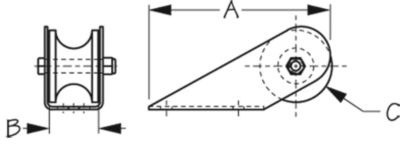 STAINLESS BOW ROLLER – 1 3/4 I