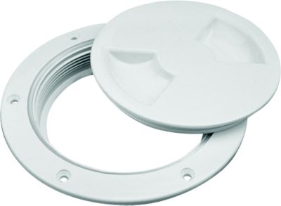 ABS DECK PLATE WHITE WITH COLLAR-4 INCH