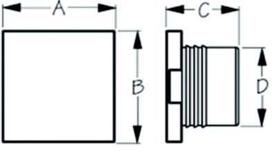 LED SQUARE COURTESY LGT-WHITE