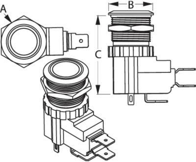 STAINLESS PUSH ON/OFF SWITCH