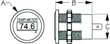 LED ROUND TEMPERATURE METER