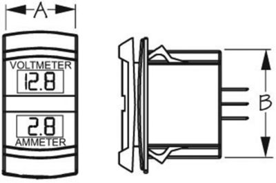 DUAL VOLT/AMP METER ROCKER