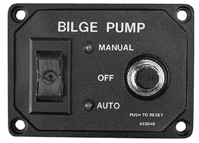 BILGE PUMP SWITCH PANEL W/BRKR