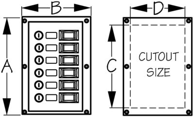 NYLON CIRCUIT BREAKER PANEL SIX CIRCUIT