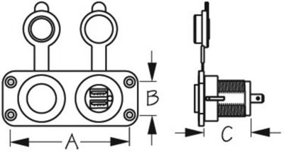 DOUBLE USB & POWER SOCKET