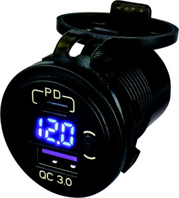 Seadog XXX USB 3.0 & USB-C Power Socket w/Volt Meter