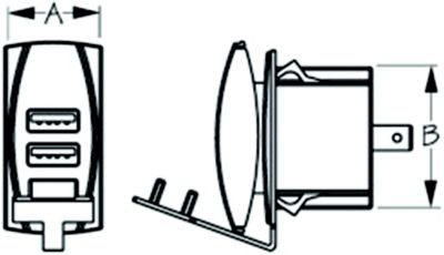 DOUBLEUSB ROCKER SWITCH SOCKET