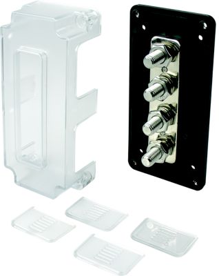 BUSS BAR W/COVER 4 TERMINALS