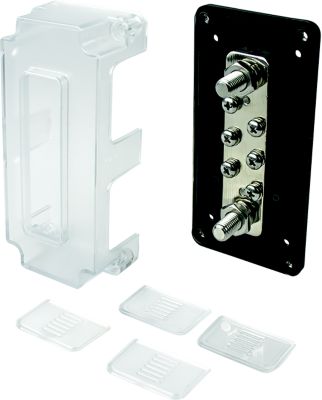 BUSS BAR W/COVER 6 TERMINALS