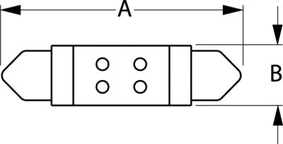 4 LED FESTOON BULB 1-1/4″ 1/CD