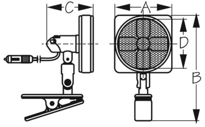 CLAMP ON MT FAN W/CIG LTG PLUG