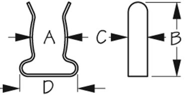 S/S BOAT HOOK CLIPS 1 PR/CD 3/4IN TO 1IN