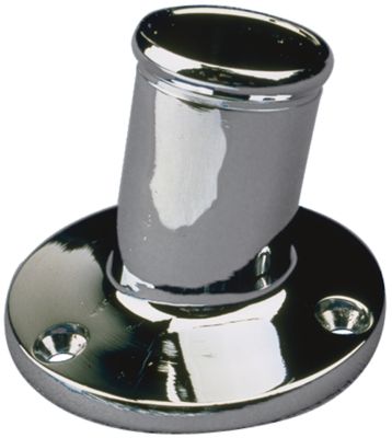 Flagpole Socket, 1" Chrome Brass