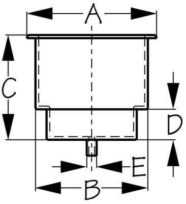 DRINK HOLDER W/DRAIN FITTING B PMG