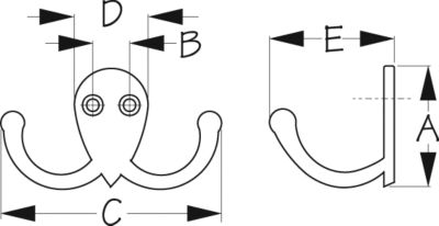 BRASS DBL COAT HOOK REPLACES P/N 354-671515