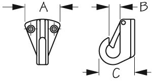 FENDER HOOK CHR BRASS 1/8INLIN
