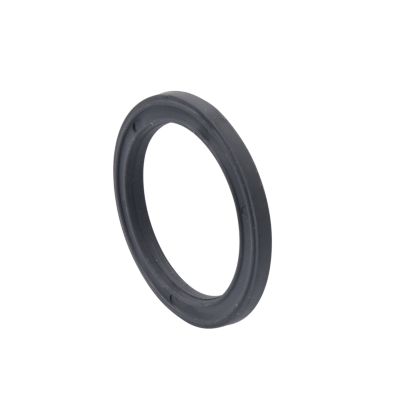 Black Heyco 3258 strain relief cord sealing washer, circular design, isolated on white background.