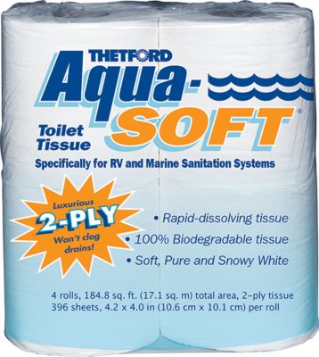 AQUA-SOFT TISSUE 2 PLY 4/PK