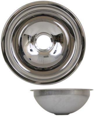 BASIN SINK  OFF SET DRAIN ROUND: MIRROR FINISH (10201)