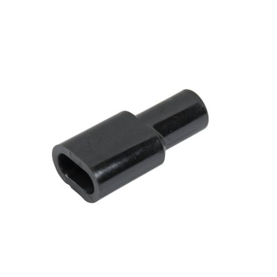 Vinyl 3-way female bullet connector in black, showcasing its compact and durable design for electrical connections.