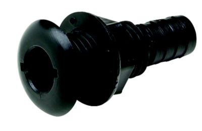 3/4" Black Plastic Thru-Hull w/Broad Flange